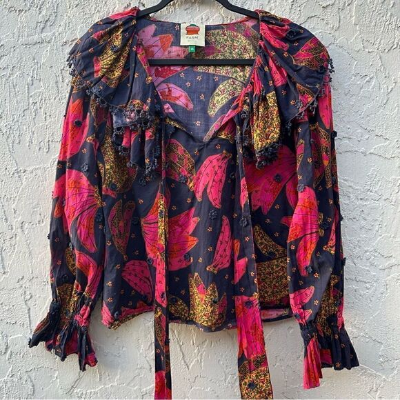FARM RIO Patchwork Banana Blouse Size XS - Picture 3 of 11